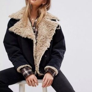 Free People Owens Sherpa Jacket - Black